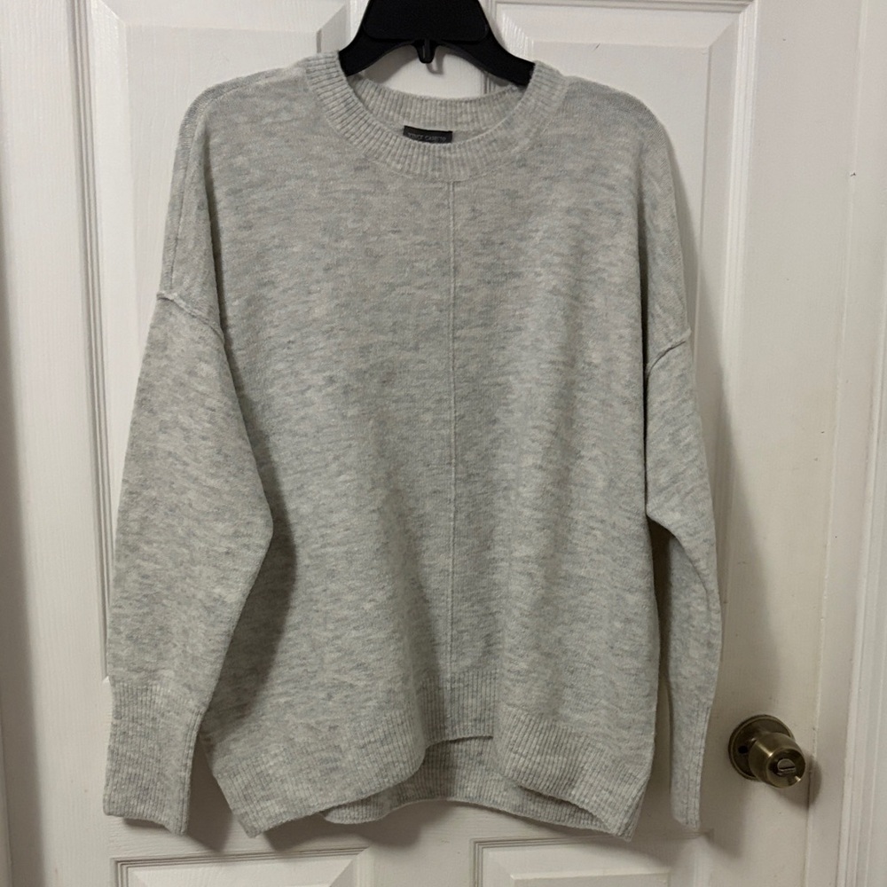 Vince Camuto Heather Light Gray Crewneck Sweater